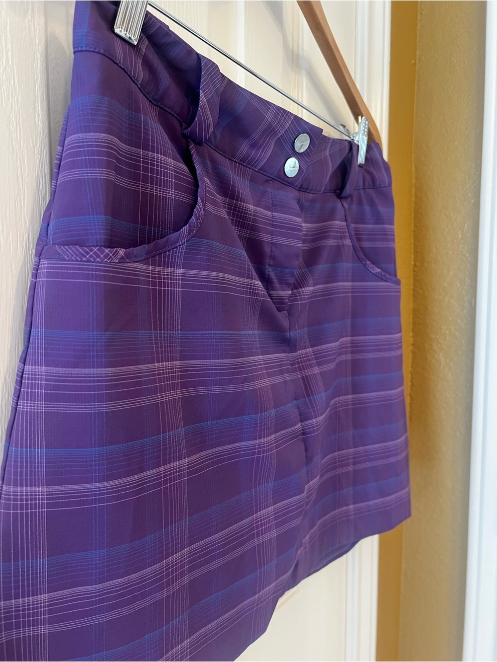 Nike Golf Dri-FIT Purple Plaid Athletic Skirt, Size 6 - Picture 2 of 10